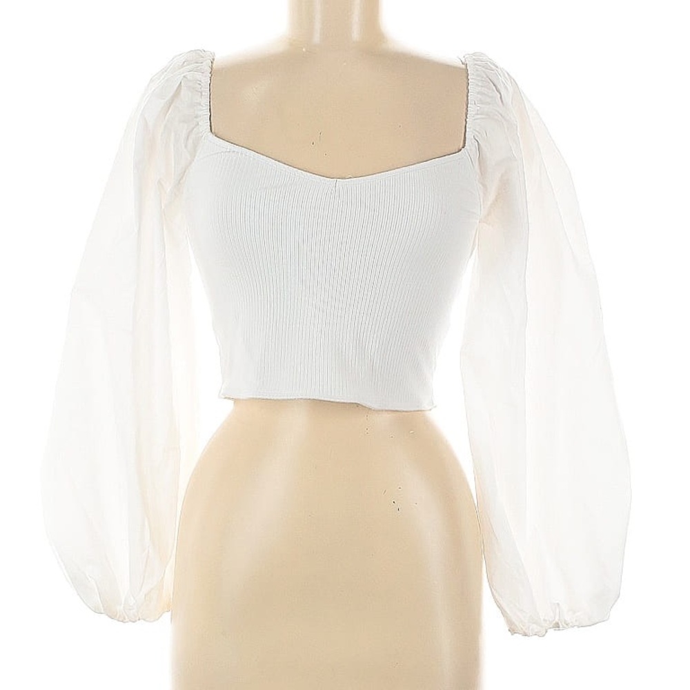 Abercrombie & Fitch White Puff Sleeve Blouse | Excellent Condition